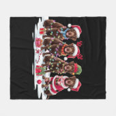 Labrador Schokolade Weihnachtsmannmütze Geweih Wei Fleecedecke (Vorderseite (Horizontal))