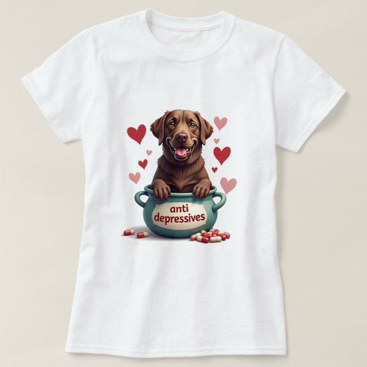 Labrador, Schokoladenbraun T-Shirt (Design vorne)