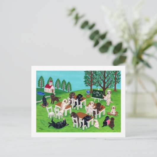 Labrador School Postkarte (Stehend Vorderseite)