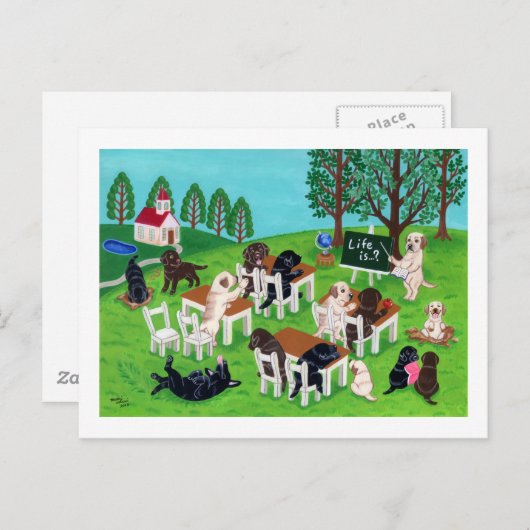 Labrador School Postkarte (Vorne/Hinten)