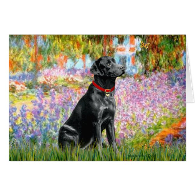 Labrador (schwarz) - Garten (Vorderseite (Horizontal))