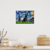 Labrador (schwarz) - Starry Night Poster (Küche)