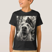 Labrador Selfie mit Big Foot Fun Hunde Liebhaber G T-Shirt (Vorderseite)