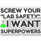 LABRADOR SICHERHEIT WILL SUPERPOWEREN AUFKLEBER (Vorderseite)