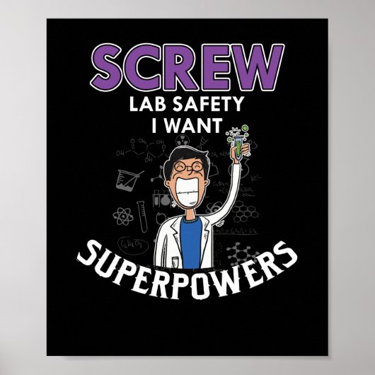 Labrador Sicherheit Woll Superpower Science Geek Poster (Vorne)