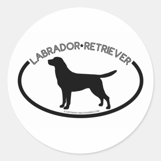 Labrador Silhouette Schwarzer Sticker (Vorderseite)