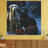Labrador Snowy Sleigh Weihnachtsdekor Leinwanddruck (Insitu (Wohnzimmer))
