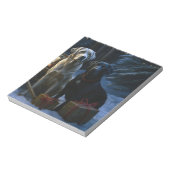 Labrador Snowy Sleigh Weihnachtsdekor Notizblock (Rotiert)