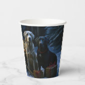 Labrador Snowy Sleigh Weihnachtsdekor Pappbecher (Rückseite)