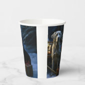 Labrador Snowy Sleigh Weihnachtsdekor Pappbecher (Links)