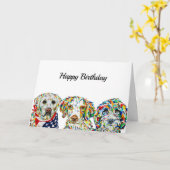 Labrador Spanish Sheepadoodle Geburtstagskarte Karte (Gelbe Blume)