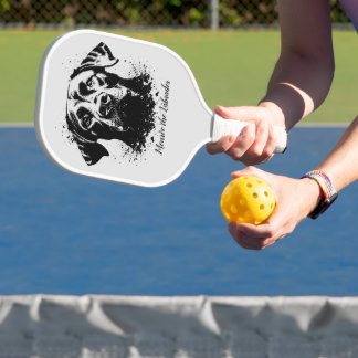 Labrador Splash Art Black Pickleball Schläger