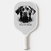 Labrador Splash Art Black Pickleball Schläger (Vorderseite)
