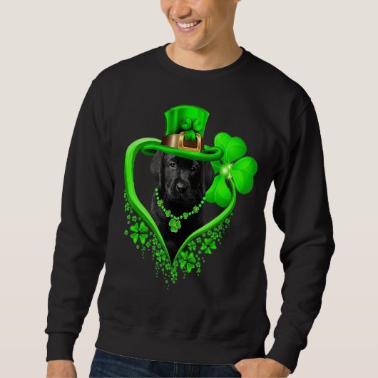Labrador St Patricks Day Irish Kleeblatt Dog Liebe Sweatshirt (Vorderseite)