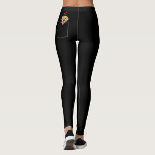 Labrador-Taschen-Welpe (dunkle Farben) Leggings