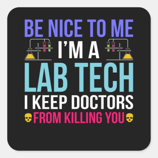 Labrador Tech behalte Ärzten die Laborklinik Quadratischer Aufkleber (Vorderseite)