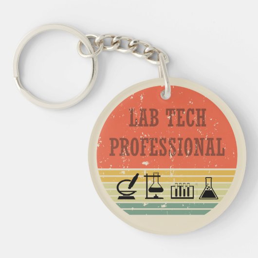 Labrador Tech beruflicher Vintager Sonnenuntergang Schlüsselanhänger (Vorderseite)