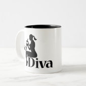 Labrador Tech Diva Scientist Gift Girl Silhouette Zweifarbige Tasse (Vorderseite Links)