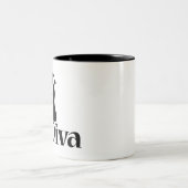 Labrador Tech Diva Scientist Gift Girl Silhouette Zweifarbige Tasse (Mittel)