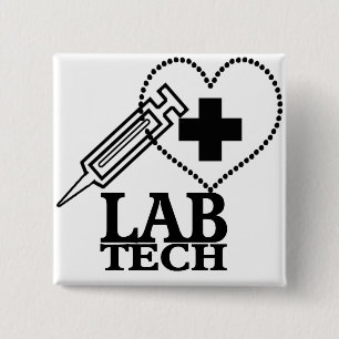 LABRADOR TECH HERZSYRINGE LOGO - LABOR WISSENSCHAF BUTTON