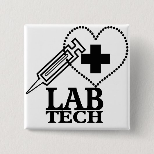 LABRADOR TECH HERZSYRINGE LOGO - LABOR WISSENSCHAF BUTTON (Vorderseite)