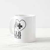 LABRADOR TECH HERZSYRINGE LOGO - LABOR WISSENSCHAF KAFFEETASSE (Vorderseite Links)