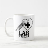 LABRADOR TECH HERZSYRINGE LOGO - LABOR WISSENSCHAF KAFFEETASSE (Links)