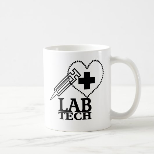 LABRADOR TECH HERZSYRINGE LOGO - LABOR WISSENSCHAF KAFFEETASSE (Rechts)