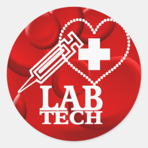 LABRADOR TECH HERZSYRINGE LOGO - LABOR WISSENSCHAF RUNDER AUFKLEBER