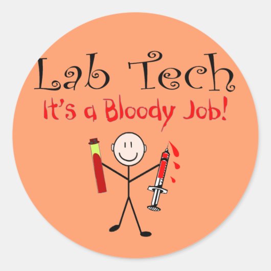 Labrador Tech "It's a Bloody Job" Runder Aufkleber (Vorderseite)