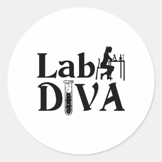 Labrador Tech Labrador Diva Chemist Laboratoriker Runder Aufkleber (Vorderseite)