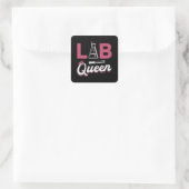 Labrador Tech Labrador Queen Laboratory Science Te Quadratischer Aufkleber (Tasche)