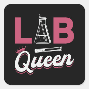 Labrador Tech Labrador Queen Laboratory Science Te Quadratischer Aufkleber