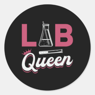Labrador Tech Labrador Queen Laboratory Science Te Runder Aufkleber