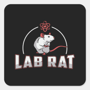 Labrador Tech Labrador Rat Laboratory Science Tech Quadratischer Aufkleber
