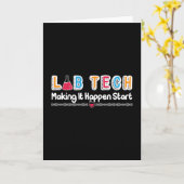 Labrador Tech Making It passte Labortechniker Karte (Gelbe Blume)