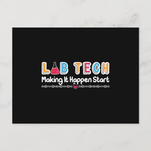 Labrador Tech Making It passte Labortechniker Postkarte (Vorderseite)