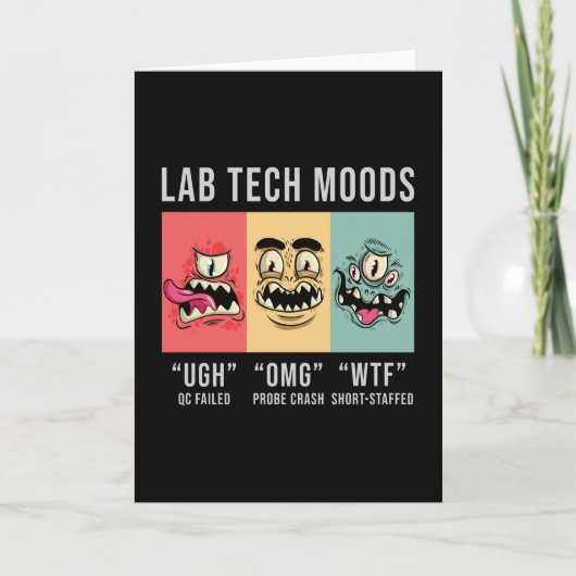 Labrador Tech Moods Laboratory Science Technician Karte (Vorderseite)