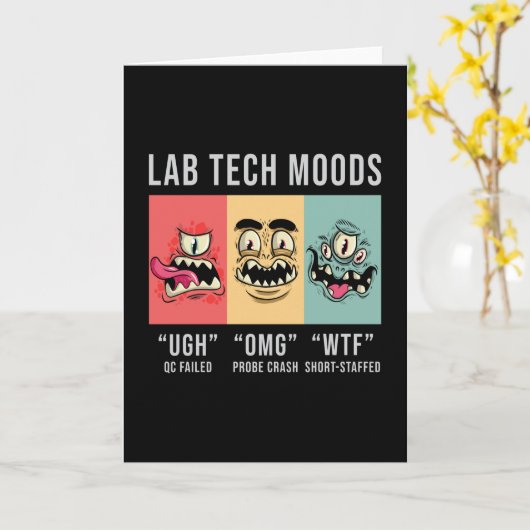 Labrador Tech Moods Laboratory Science Technician  Karte (Gelbe Blume)