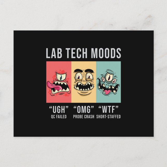 Labrador Tech Moods Laboratory Science Technician  Postkarte (Vorderseite)