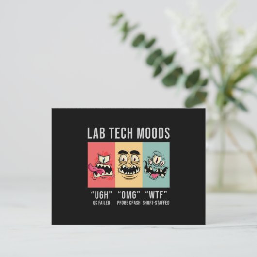 Labrador Tech Moods Laboratory Science Technician Postkarte (Stehend Vorderseite)
