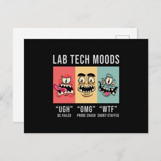 Labrador Tech Moods Laboratory Science Technician Postkarte (Vorne/Hinten)