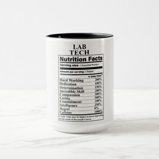 Labrador Tech Nutrition Fakten Tasse (Zentrum)