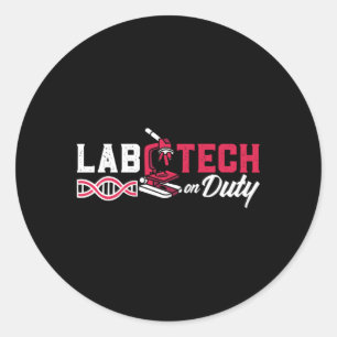 Labrador Tech on Duty Laboratories Technician Scie Runder Aufkleber
