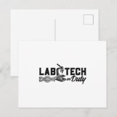 Labrador Tech on Duty Science Laborcian Postkarte (Vorne/Hinten)