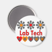 Labrador Tech RETRO-Blume Magnet (Vorderseite/Rückseite)