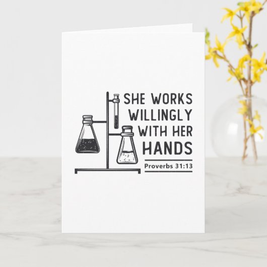 Labrador Tech She Works Labortechniker bereitwilli Karte (Gelbe Blume)