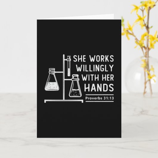 Labrador Tech She Works Willy Laborscience Karte (Gelbe Blume)