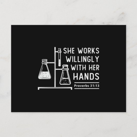 Labrador Tech She Works Willy Laborscience Postkarte (Vorderseite)