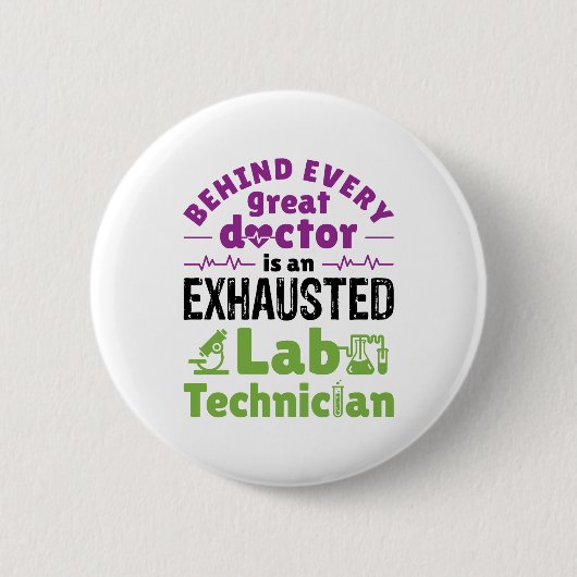 Labrador Technician Medical Technologist erschöpft Button (Vorderseite)